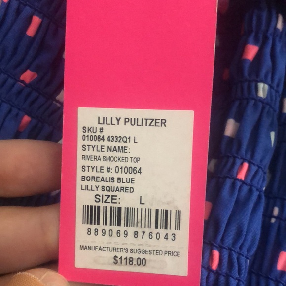 Lily Pulitzer Rivera Smocked Top size large NWT - Picture 5 of 5